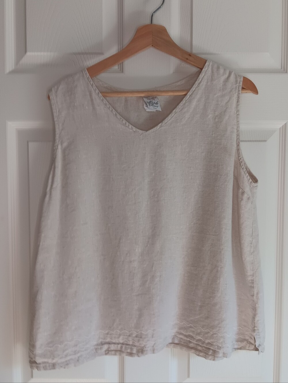 Women's Vintage Linen Sleeveless Blouse